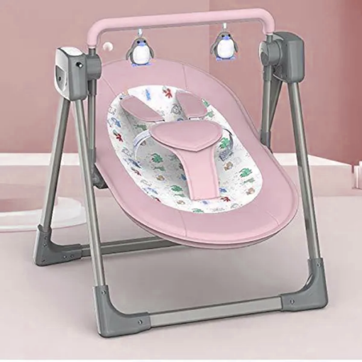 [Refurbished] StarAndDaisy Baby Swing Electric Cradle Rocking Chair with seat Recline for 0-12 Months (Pink)