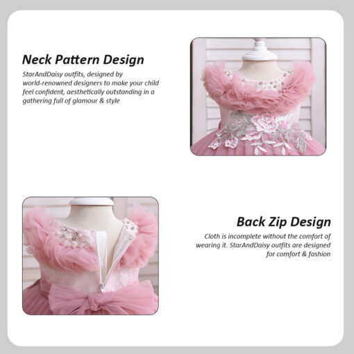 StarAndDaisy Girls Party Dresses Premium Serires (pink| BOS2028) - Image 4