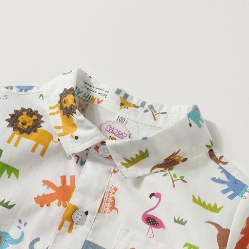 StarAndDaisy Boys Party Dresses Premium Serires (Animal Print White & Blue | tzb0514) - Image 3