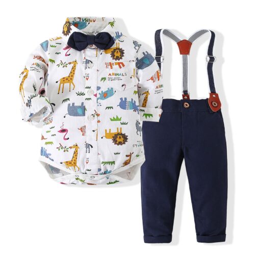 StarAndDaisy Boys Party Dresses Premium Serires (Animal Print White & Blue | tzb0514) - Image 23