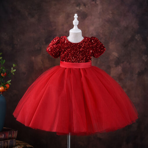StarAndDaisy Girls Party Dresses Premium Serires (Red| DS0816) - Image 5