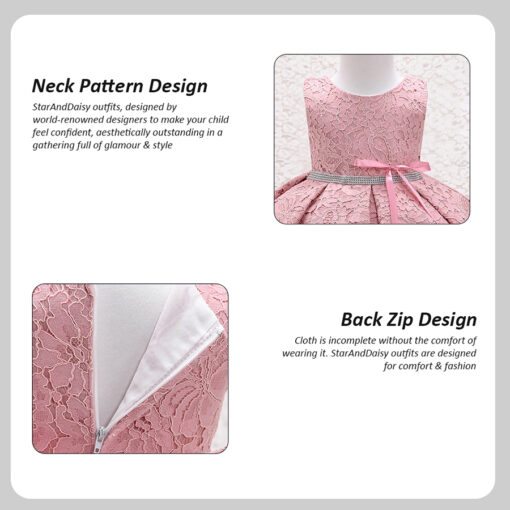 StarAndDaisy Girls Party Dresses Premium Serires (pink| EA005) - Image 5