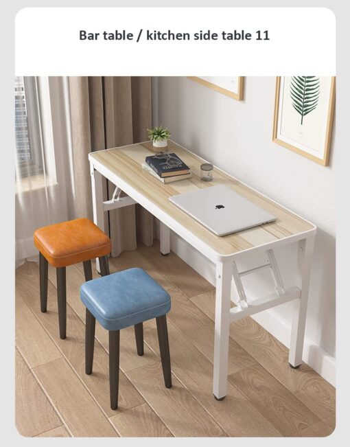 SND Homes Easy-Folding Computer Table/Work Desk for Kids/Adults - No Assembly Required (120 X 60 Molded White) - Image 5