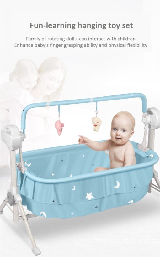 StarAndDaisy Nestling Smart & Portable Baby Cradle Crib with automatic swing, remote and Bluetooth (GREY) - Image 5