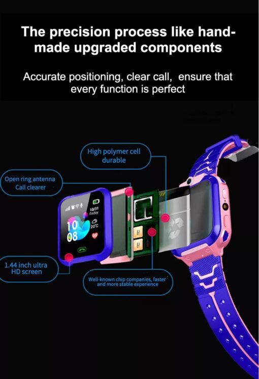 StarAndDaisy Kids Waterproof Smart Watch, AGPS Tracker Phone SOS Anti-Lost Alarm Sim Card Slot Touch Screen Voice Chat Smartwatch for Children Girls Boys (Blue) - Image 5