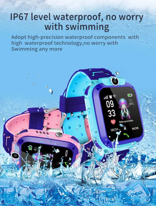 StarAndDaisy Kids Waterproof Smart Watch, AGPS Tracker Phone SOS Anti-Lost Alarm Sim Card Slot Touch Screen Voice Chat Smartwatch for Children Girls Boys (Blue) - Image 10
