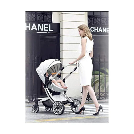 StarAndDaisy High End Buggy Stroller , Pram & Pushchair with Convertible Design Basket with Shock Absorbers and Large Premium Wheels Baby and Kids (Grey) - Image 2