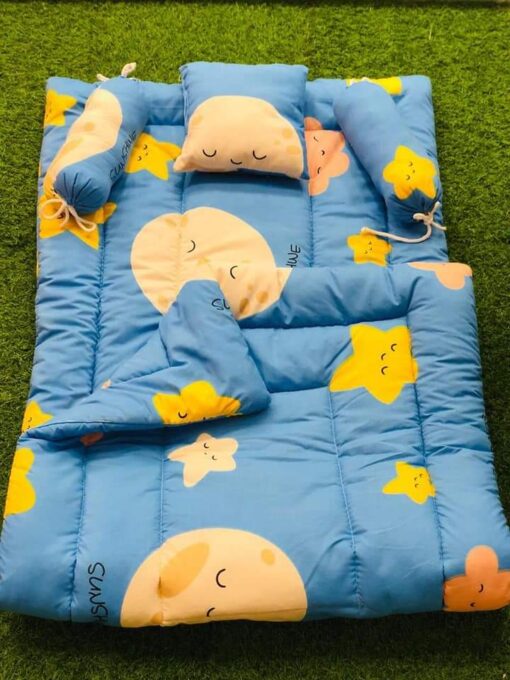 Baby Bedding Set Of 5 Pcs. ( 2 Bolsters, 1 Baby Neck Pillow,1 Baby Mattress, 1 Baby Quilt) ( Age – Upto 18 months | Duck Print) - Image 3