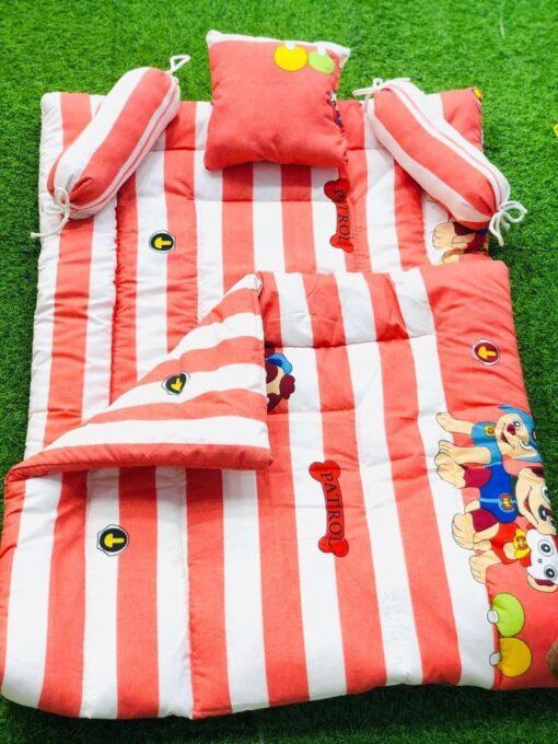 Baby Bedding Set Of 5 Pcs. ( 2 Bolsters, 1 Baby Neck Pillow,1 Baby Mattress, 1 Baby Quilt) ( Age – Upto 18 months | Duck Print) - Image 4