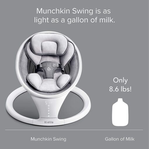 International Series Baby Infants Automatic Electric Rockers & Swing For Baby with Smart Digital Touch Panel Display (Includes Remote Control), Inbuilt Bluetooth Enabled to Stream Music, Safety Belt, Portable Lightweight Baby Swing with Natural Sway in 5 Adjustable Swing Speeds For New Born baby - Image 3