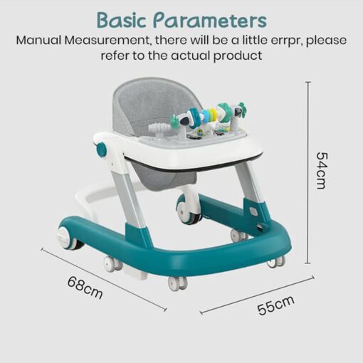 StarAndDaisy Tiny Steps Baby Walker 2-in-1 Infant & Baby Activity Walker - Seated or Walk-Behind (Blue) *Without Floor mat - Image 9