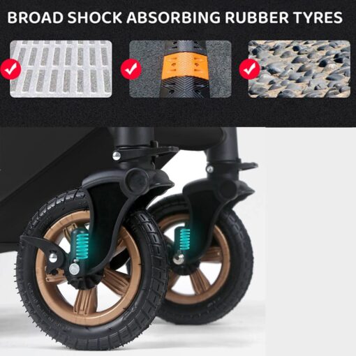 [Pre-Order] StarAndDaisy Ultra Baby Stroller Pram & Buggy, Pushchair Reversible Handle with Anti-Shock Rubber Wheels (Blue) [Delivery Starts on: 30/Oct/2024] - Image 6