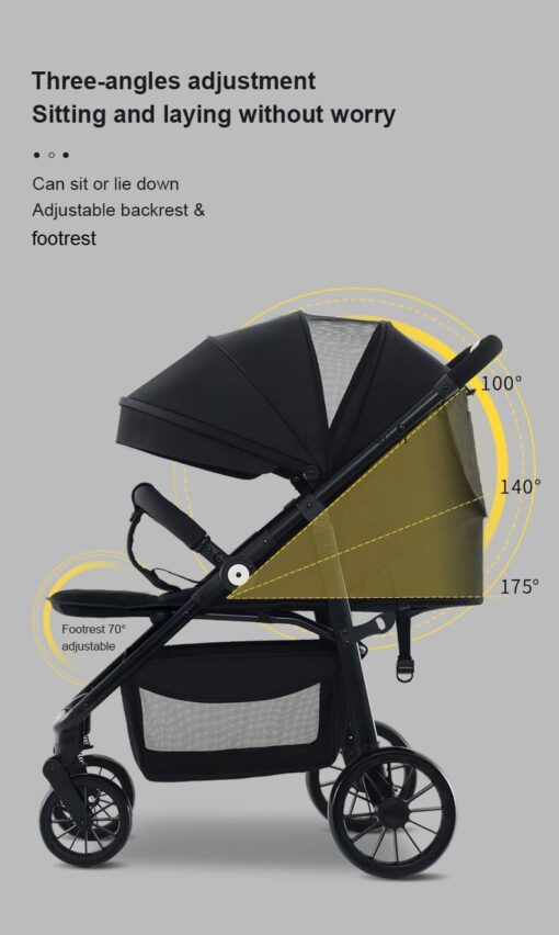 StarAndDaisy Premium Ultra-max Baby Stroller with Five-point Seat Belt & Anti-Shock Absorbers (Blue) - Image 6