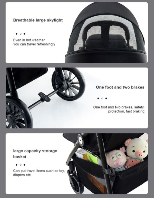 StarAndDaisy Premium Ultra-max Baby Stroller with Five-point Seat Belt & Anti-Shock Absorbers (Blue) - Image 10