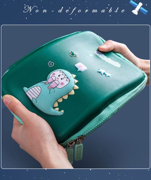 StarAndDaisy Canvas Cartoon Print Pencil Pouch For School Kids (Pink Wide) - Image 9