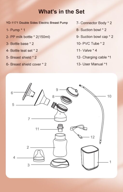StarAndDaisy Premium Double Sides Electric Breast Pump with several modes and features 150ml - YD-1171 M1 - Image 3