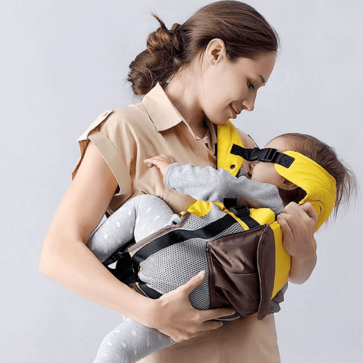Baby Deer 4 in 1 Multipurpose Strong Baby Carrier with Coushion Padding for Baby Comfort Front Carry Facing in and Out, Back Carry, Feeding Position (Green & Pink) - Image 18