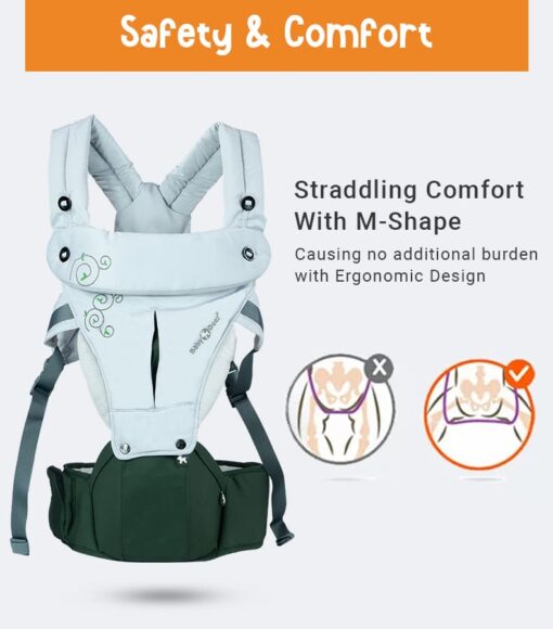 StarAndDaisy Baby Deer Series 6 in-1 Baby Carrier with Breathable Air Fabric & Cushion Padding for Comfort - Orange - Image 5