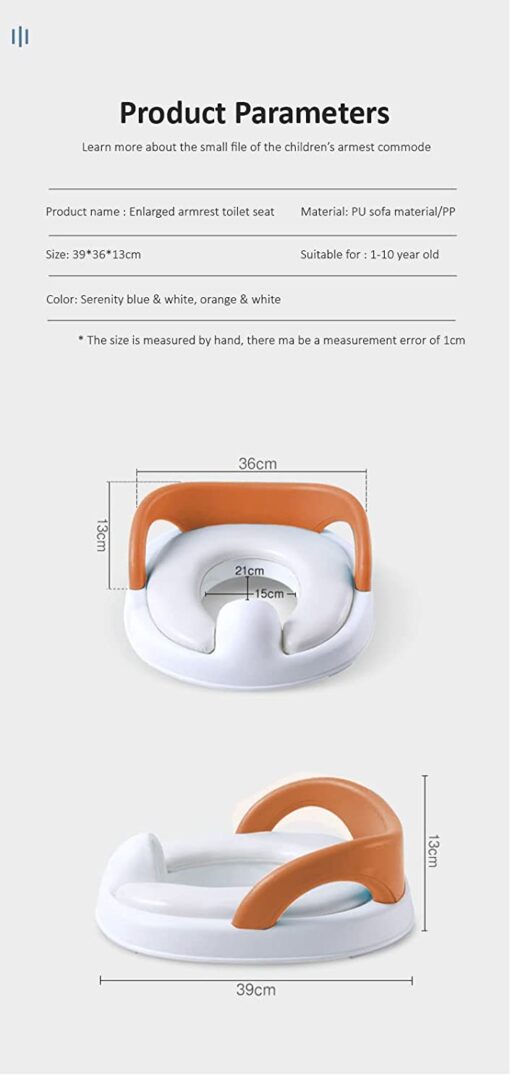 Toddler Potty Training Toilet Seat, Anti-Slip Potty Training Seat, Portable Potty Seat for Baby (Orange & Pink) - Image 2