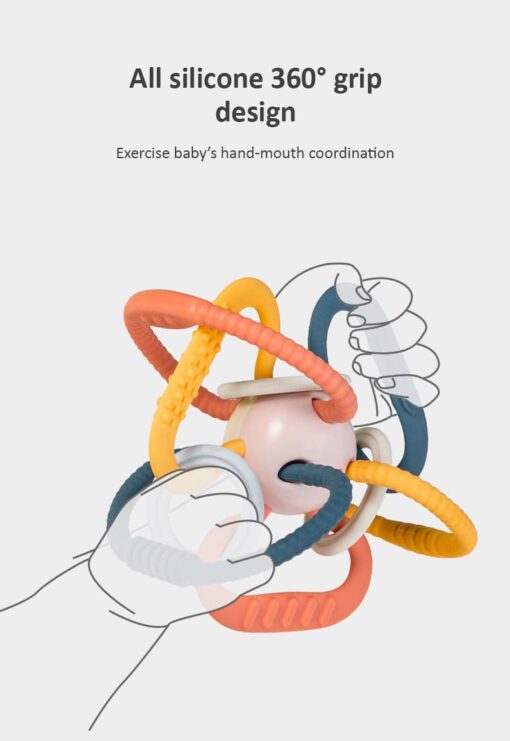 StarAndDaisy Silicone Baby Teether Ball For Age Upto 0-3 Years Kids - Image 3