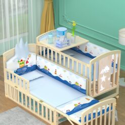 Best Baby Cot Cum Junior Bed Online - Large Baby Cot Crib Pinewood