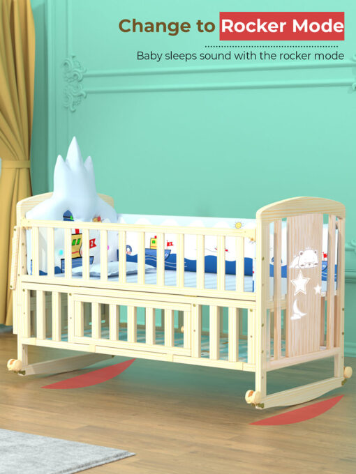 Baby Cot Cum Junior Bed Online - Best Super Comfy European Pinewood