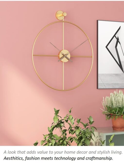 SND Premium Wall Clock with Modern Look for Dining Room, Lobby & Bedroom - Gold, Size : 50cm - Image 3