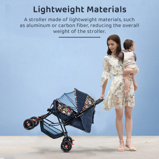 StarAndDaisy Sunrise Baby Stroller and Pram with Extended Mosquito Net and Ultra Soft Cushions & Reversible Handlebar (Nature Print | Delta) - Image 7