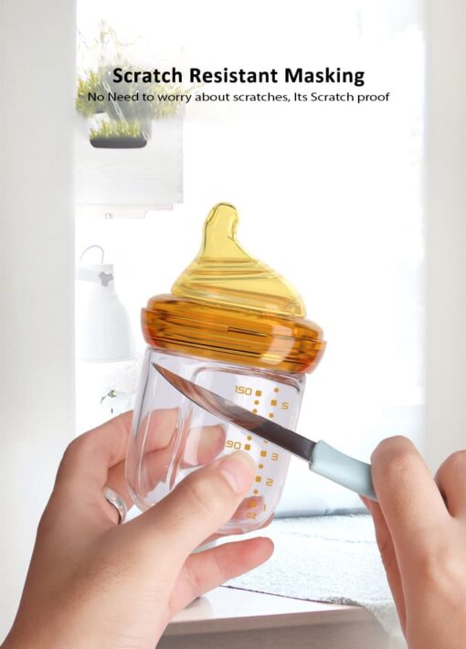 StarAndDaisy Powder Skin Feeding Bottle with With Soft Silicone BPA Free Bottle and Nipple, High-Temperature Resistance, Anti-Flatulence and High Borosilicate Glass, Suitable for 0-3 Months Baby - Image 16