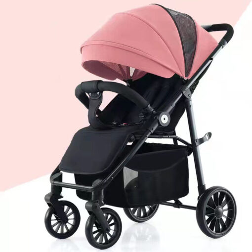 [Refurbished] StarAndDaisy Premium Ultra-max Baby Stroller with Five-point Seat Belt & Anti-Shock Absorbers (Pink)