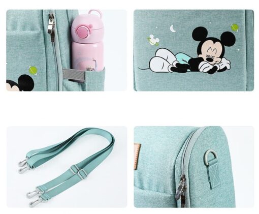 Disney Mickey Mouse Dual Purpose Baby Diaper Bag Backpack Foldable Bed Bags Baby Travel Insulation Mosquito Net Bag Baby Diaper Bag Backpack (Grey) - Image 8