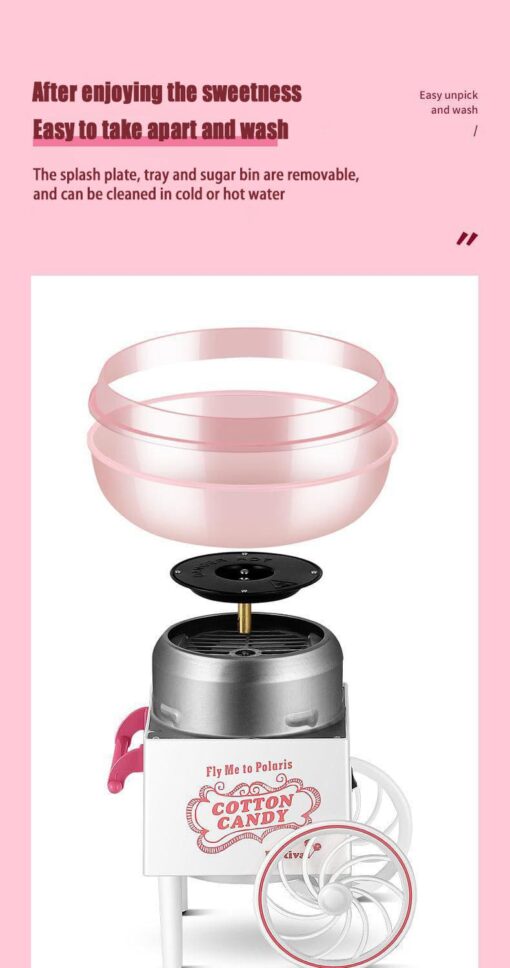 Mini cotton candy machine Children's home Fully automatic small Toy commercial cotton candy machine Electric 500W cotton candy machine (Absorbed Color) - Image 10