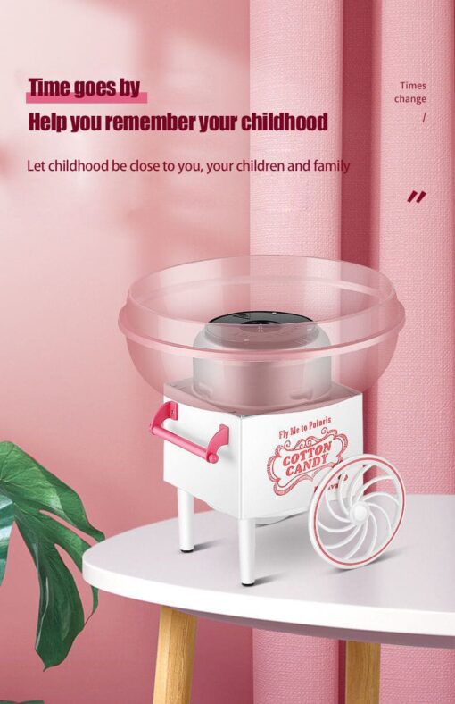 Mini cotton candy machine Children's home Fully automatic small Toy commercial cotton candy machine Electric 500W cotton candy machine (Absorbed Color) - Image 12
