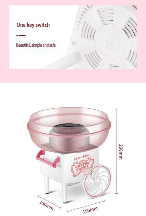 Mini cotton candy machine Children's home Fully automatic small Toy commercial cotton candy machine Electric 500W cotton candy machine (Absorbed Color) - Image 15
