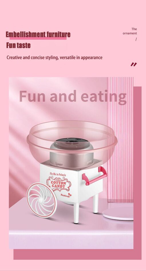 Mini cotton candy machine Children's home Fully automatic small Toy commercial cotton candy machine Electric 500W cotton candy machine (Absorbed Color) - Image 18