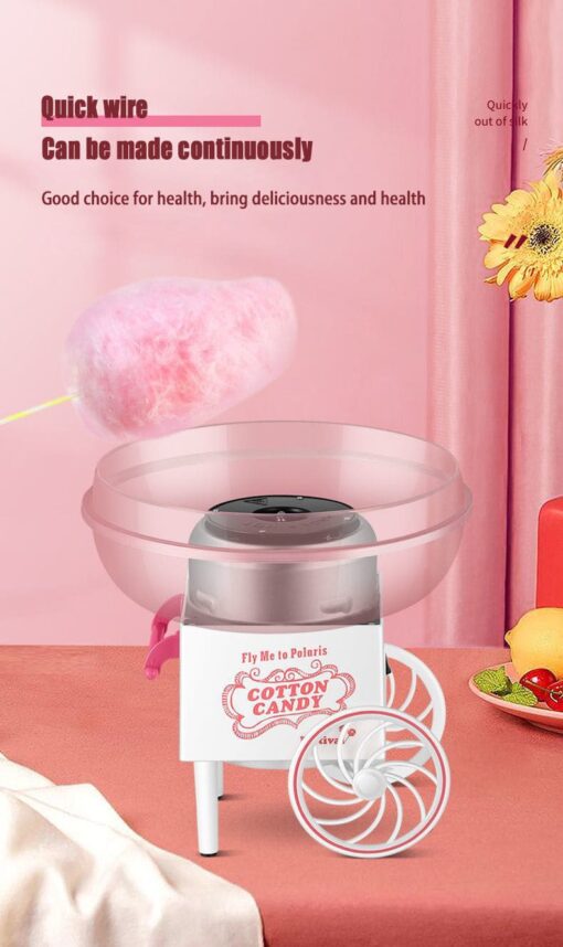 Mini cotton candy machine Children's home Fully automatic small Toy commercial cotton candy machine Electric 500W cotton candy machine (Absorbed Color) - Image 2