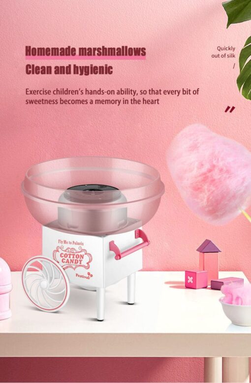Mini cotton candy machine Children's home Fully automatic small Toy commercial cotton candy machine Electric 500W cotton candy machine (Absorbed Color) - Image 3