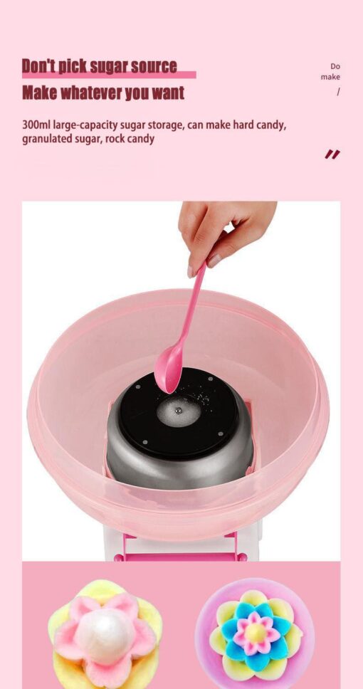 Mini cotton candy machine Children's home Fully automatic small Toy commercial cotton candy machine Electric 500W cotton candy machine (Absorbed Color) - Image 4