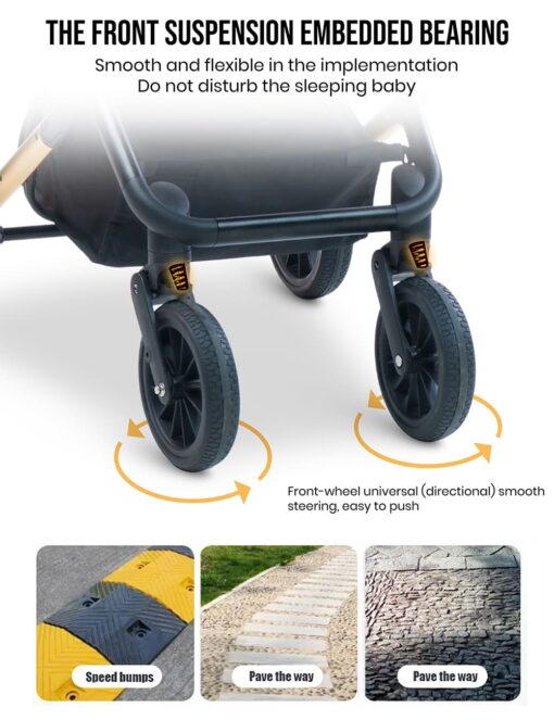 [Refurbished] StarAndDaisy Cosmo Baby Stroller one press easy fold and large rear wheel, with Foot break, Foot Rest and basket for storage (Grey) - Image 4