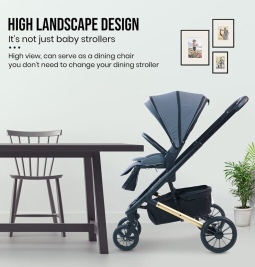 [Refurbished] StarAndDaisy Cosmo Baby Stroller one press easy fold and large rear wheel, with Foot break, Foot Rest and basket for storage (Grey) - Image 13