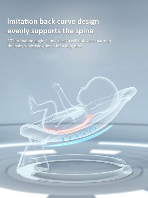 StarAndDaisy 2-in-1 Premium Modern Automatic Electric Baby Swing Rocker Cradle with Detachable Dining Tray & Sunshade &  Mosquito Net, Baby Rocker with Smart Touch Panel & Bluetooth Enabled Music and Remote Control  Without Wheels  (Orange) - Image 5