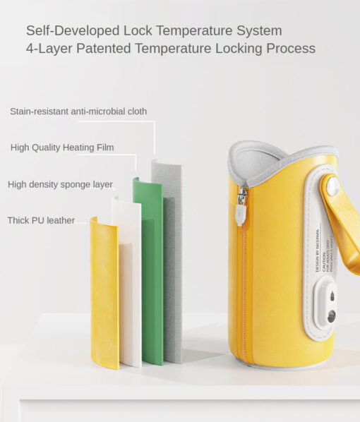 StarAndDaisy NicePapa Smart USB Baby Bottle Warmer/Bottle Insulation Cover for Car & Travel (Yellow) - Image 7