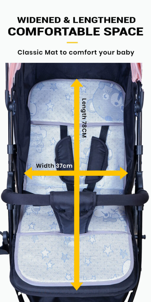 [Refurbished] StarAndDaisy Mompush Lightweight Travel Luxury Stroller, Compact One-Hand Fold, Reclining Seat and XL Canopy, & Cup Holder (Yellow) - Image 10