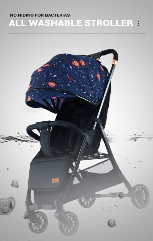 [Refurbished]  StarAndDaisy Mompush Lightweight Travel Luxury Stroller, Compact One-Hand Fold, Reclining Seat and XL Canopy, & Cup Holder (Graffiti) - Image 12
