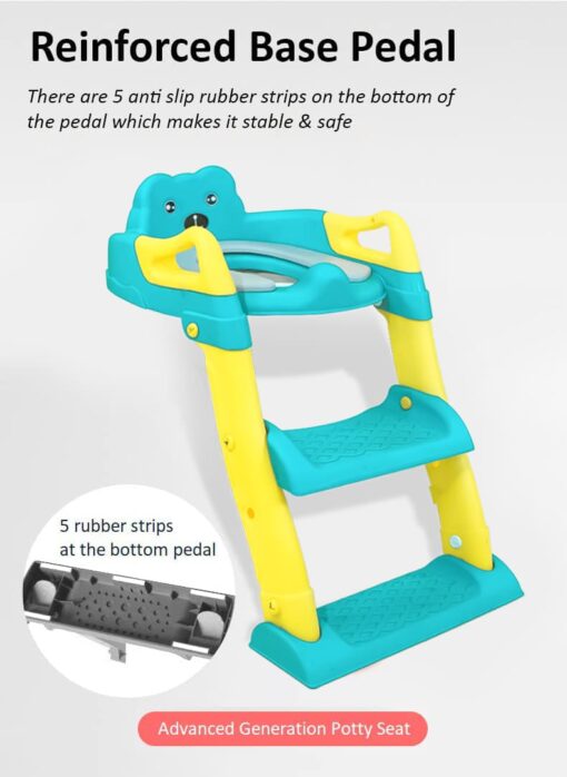 [Refurbished] StarAndDaisy Potty Training Seat with Ladder, Toddler Potty Seat for Toilet with Step Stool for Kids, Splash Guard and Wide Pad for Boys Girls, Stable Without Slipping (Pink & Yellow) - Image 7