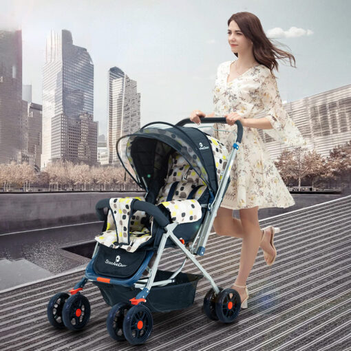 StarAndDaisy Sunrise Baby Stroller and Pram with Extended Mosquito Net and Ultra Soft Cushions & Reversible Handlebar - Image 2