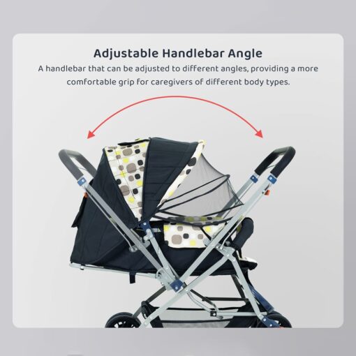StarAndDaisy Sunrise Baby Stroller and Pram with Extended Mosquito Net and Ultra Soft Cushions & Reversible Handlebar - Image 4