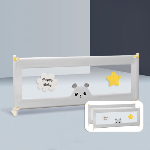 StarAndDaisy Standard Heightened Bed Guardrail- With Lift, Snap Design, Seamless connection with mattress for newborn till 12 years (Standard | Pack Of 2 | 1.5m)