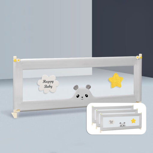 StarAndDaisy Standard Heightened Bed Guardrail- With Lift, Snap Design, Seamless connection with mattress for newborn till 12 years (Standard | Pack Of 3 | 1.8m)