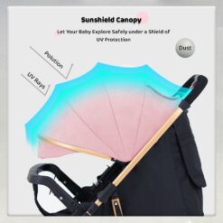 Baby Stroller with 4-Position Adjustable Canopy